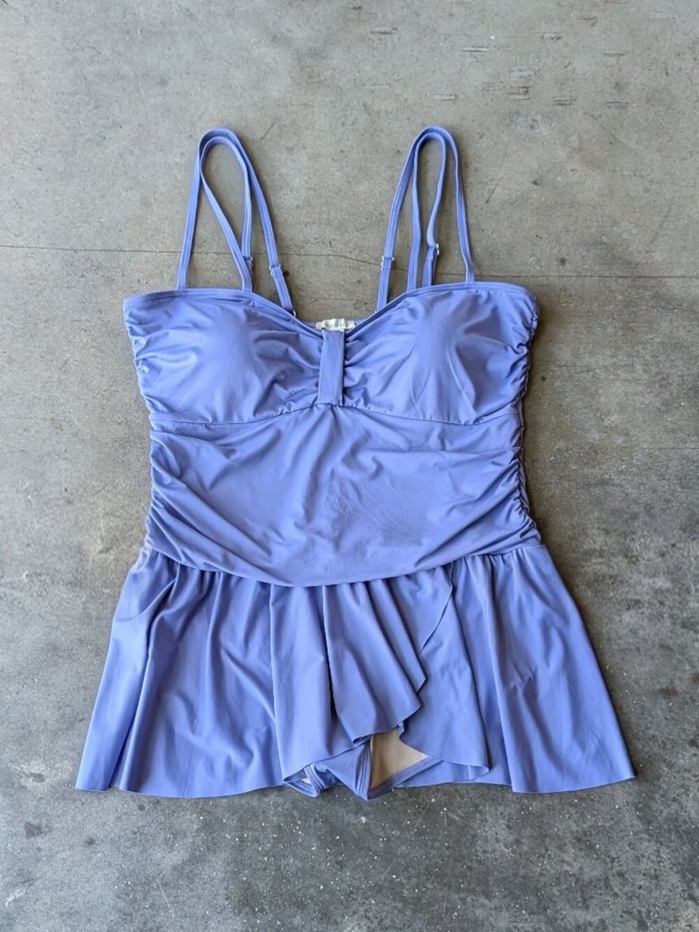 Sundance Seas The day Swimsuit One-Piece Swim Dress in Periwinkle Blue XL NWOT
